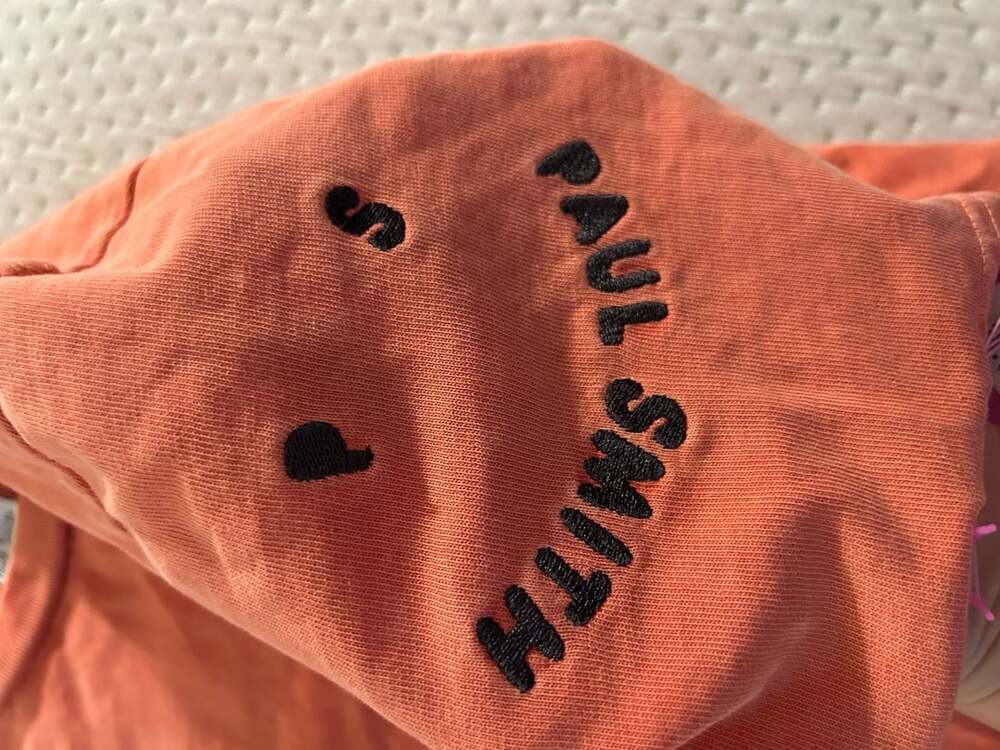 Paul Smith T-Shirt Orange Logo Sleeve Embroidery